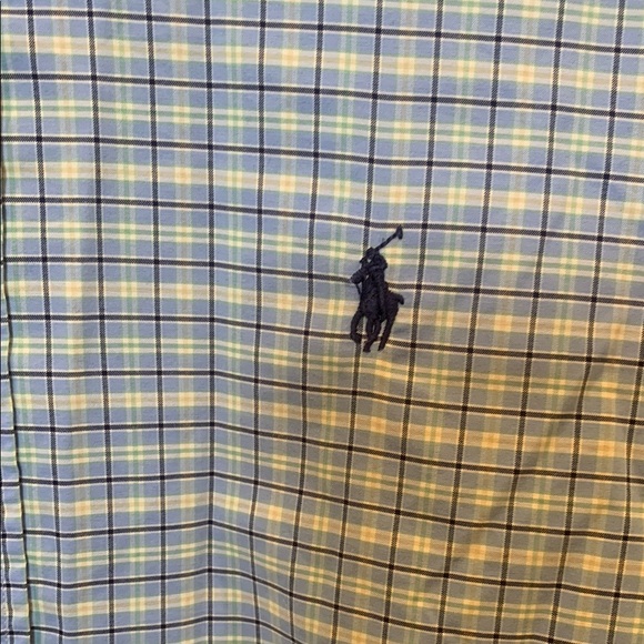 Men's Ralph Lauren Slim Fit Performance Baby Blue Checkered Shirt - Picture 3 of 12